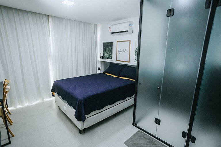 Flat no Get One - 50 metros da praia