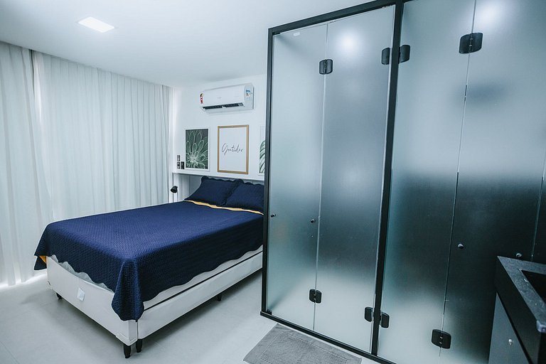 Flat no Get One - 50 metros da praia