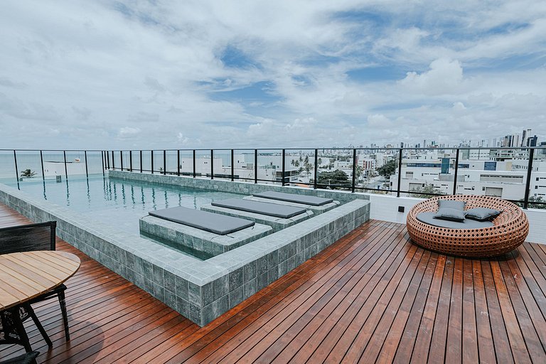 Flat no Get One - 50 metros da praia