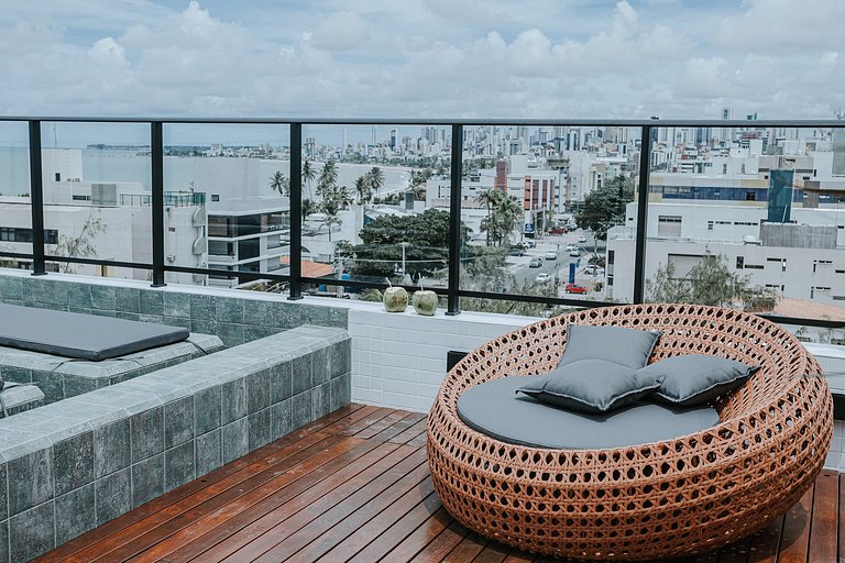 Flat no Get One - 50 metros da praia