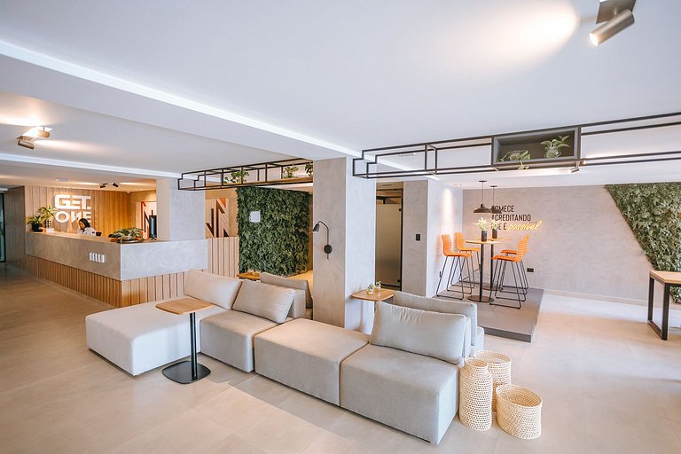 Flat no Get One - 50 metros da praia