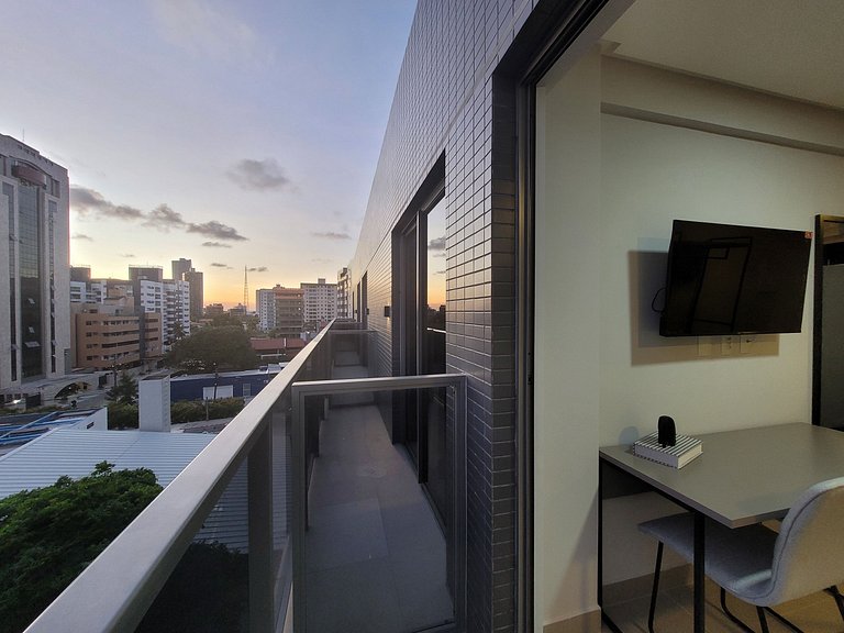 Flat Sensacional com Varanda 50m da Praia