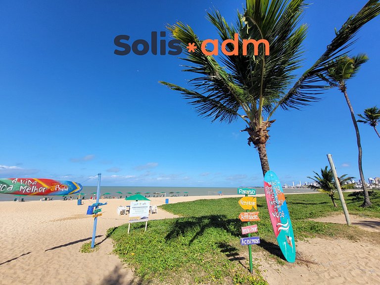 Elegante Apartamento 2 Quartos – 100m da Praia