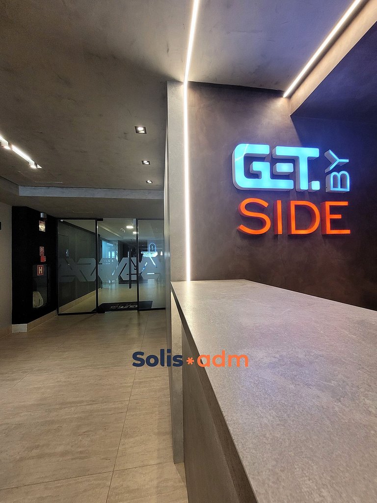 Flat com Varanda e Vista Mar no Get by Side