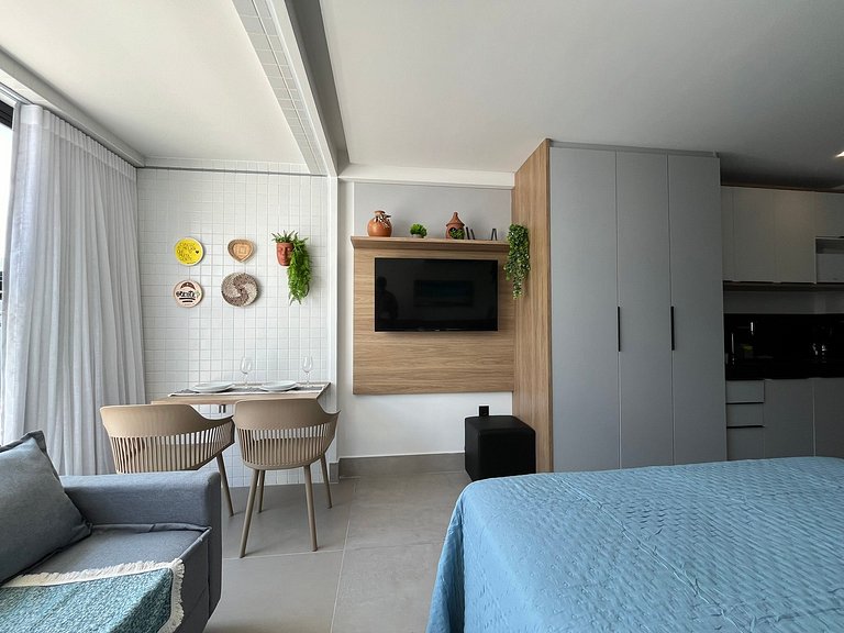 Espaço e conforto em frente ao mar