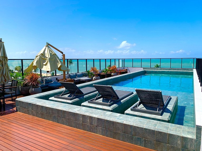 Espaço e conforto em frente ao mar