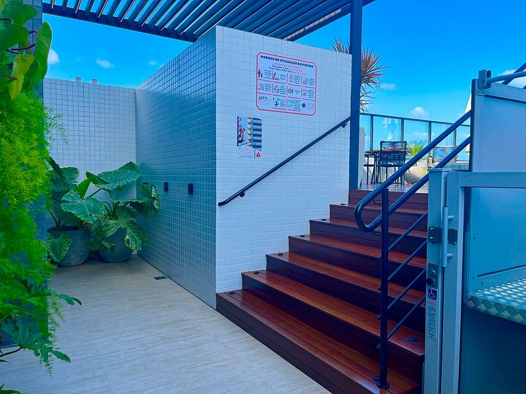 Espaço e conforto em frente ao mar