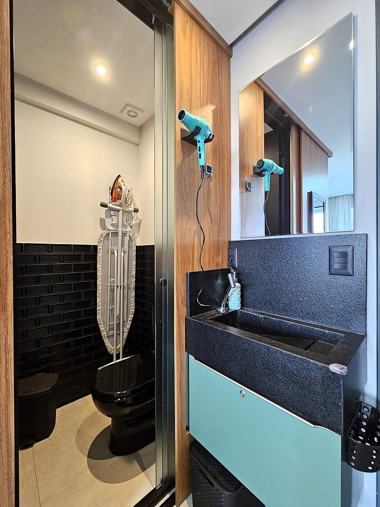 Studio fantástico com varanda e vista para o mar