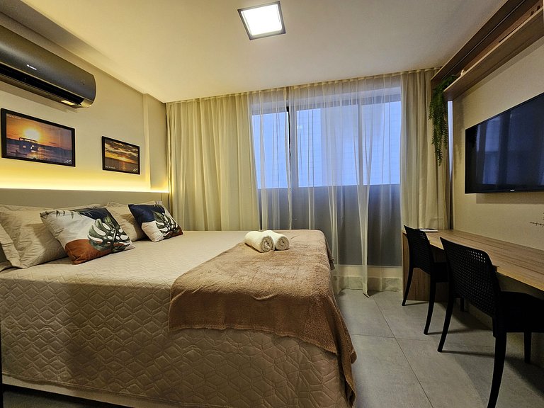 Studio perfeito para casal, poucos passos da praia