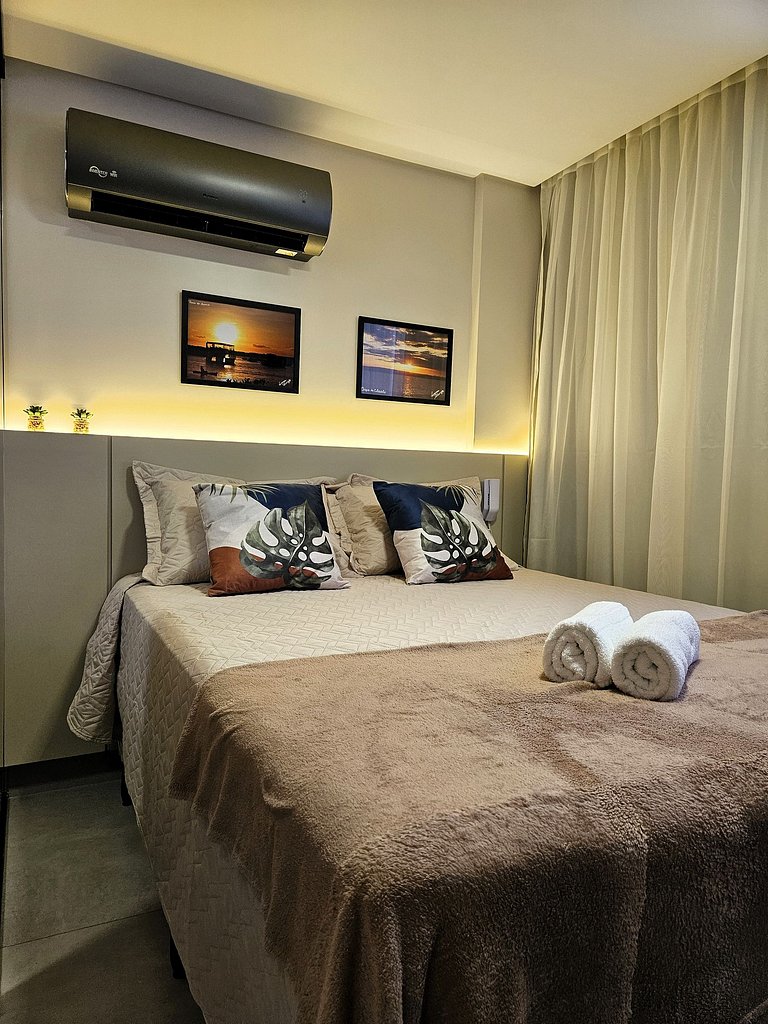 Studio perfeito para casal, poucos passos da praia