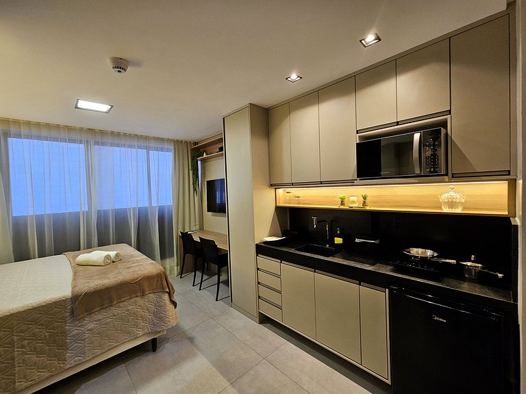 Studio perfeito para casal, poucos passos da praia