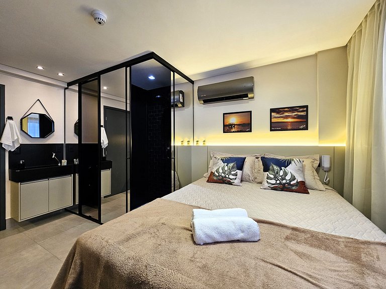 Studio perfeito para casal, poucos passos da praia