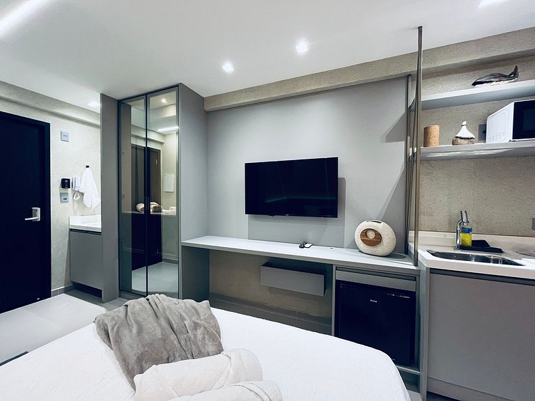Lindo Studio à Beira Mar com Área Externa