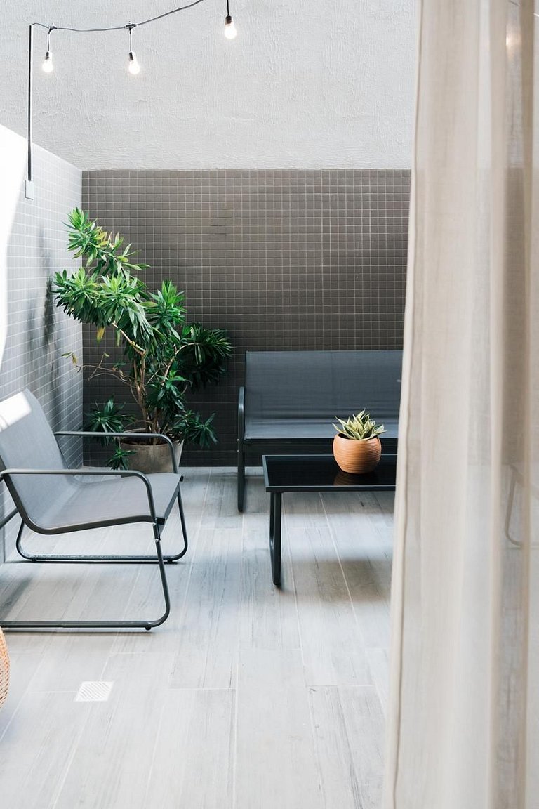Lindo Studio à Beira Mar com Área Externa