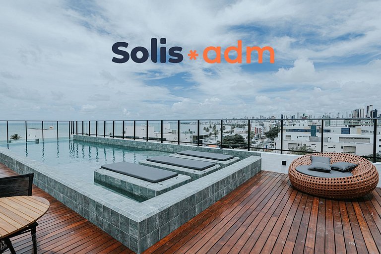 Studio moderno com cama king e muito conforto