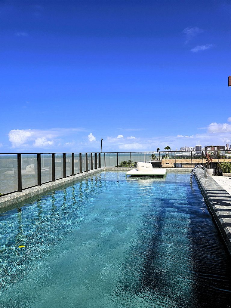 Flat "pé na areia" com Jacuzzi e Vista Mar