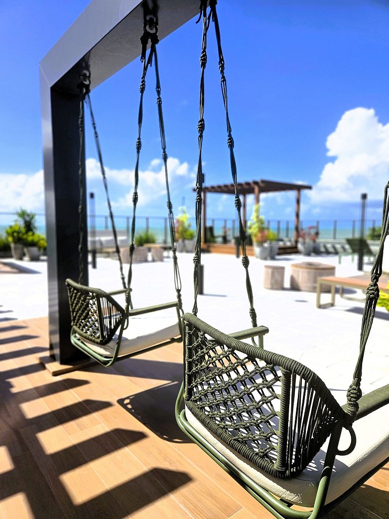 Flat "pé na areia" com Jacuzzi e Vista Mar
