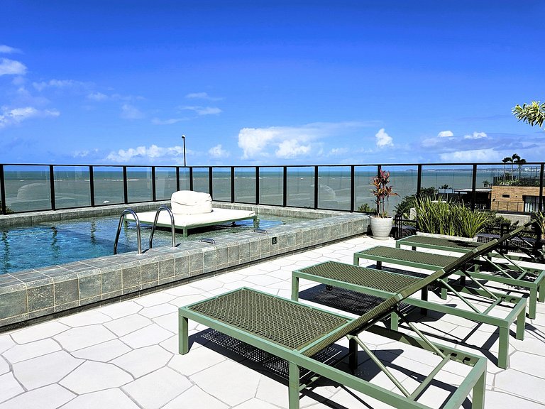 Flat com Varanda e Vista-Mar no Get Sense