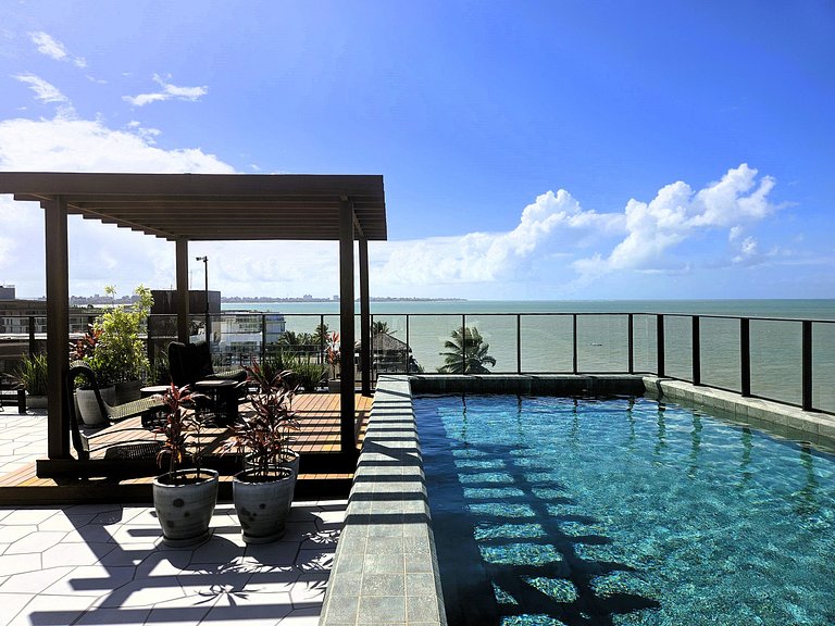 Flat com Varanda e Vista-Mar no Get Sense