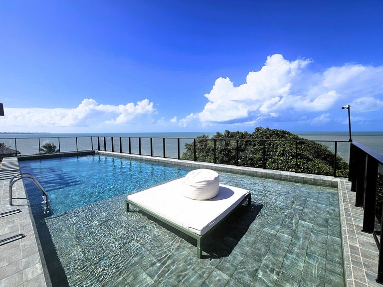 Flat "pé na areia" com Jacuzzi e Vista Mar