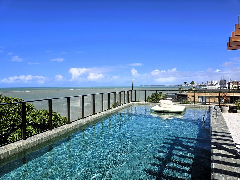 Flat com Varanda e Vista-Mar no Get Sense