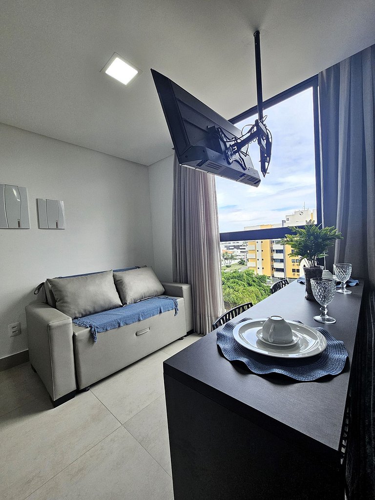 Belo flat 50m da praia no Bessa