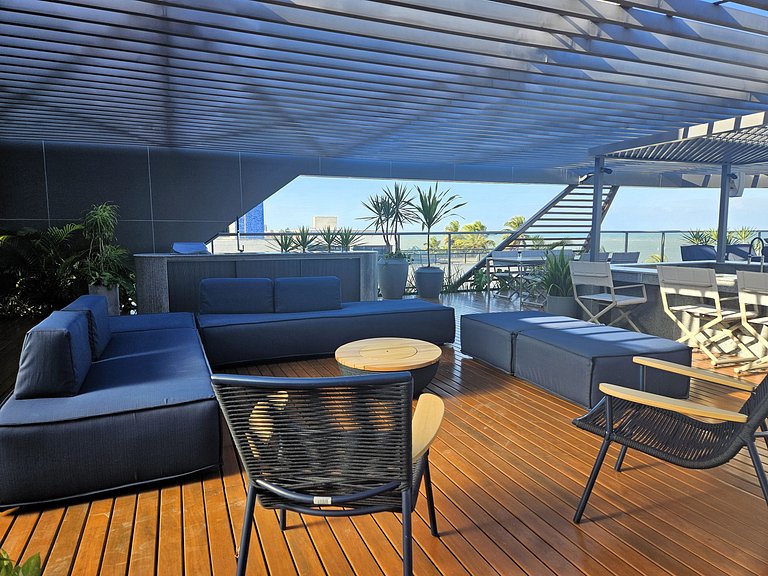 Flat "pé-na-areia" estilo Resort
