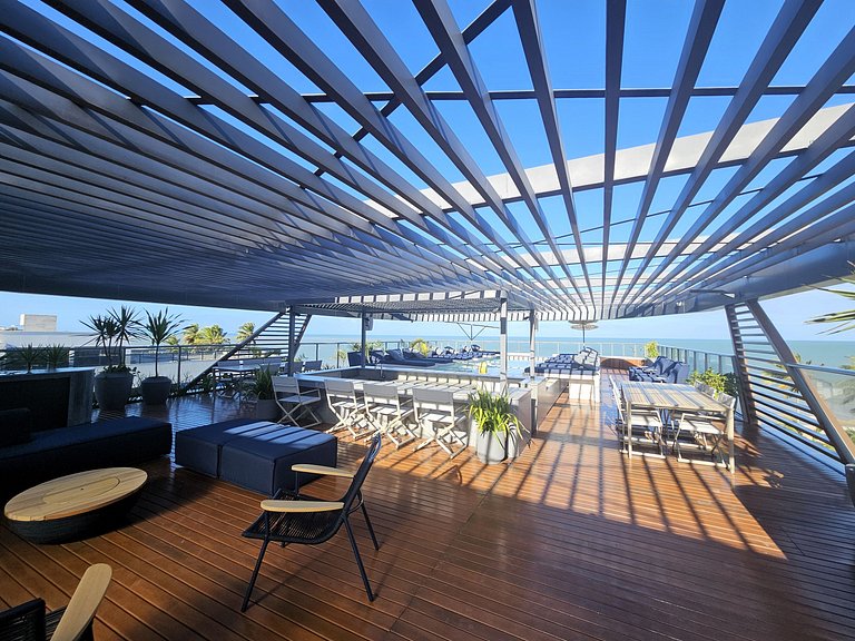 Flat "pé-na-areia" estilo Resort