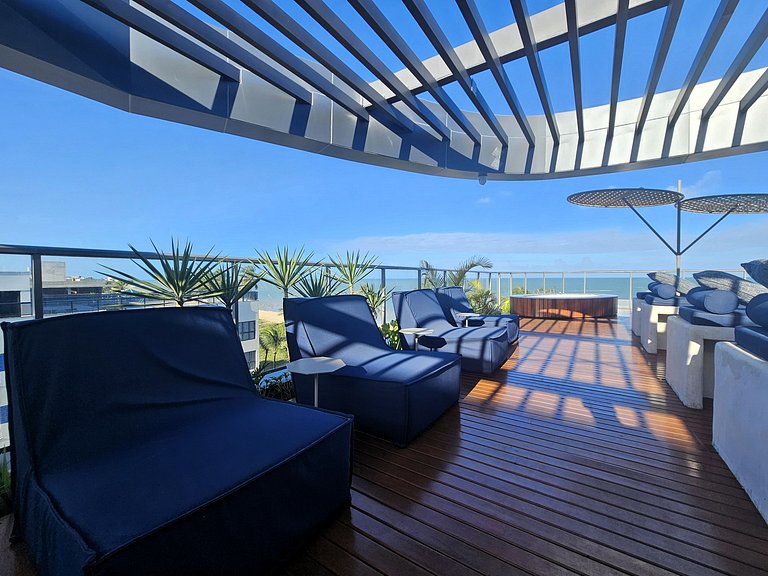 Flat "pé-na-areia" estilo Resort