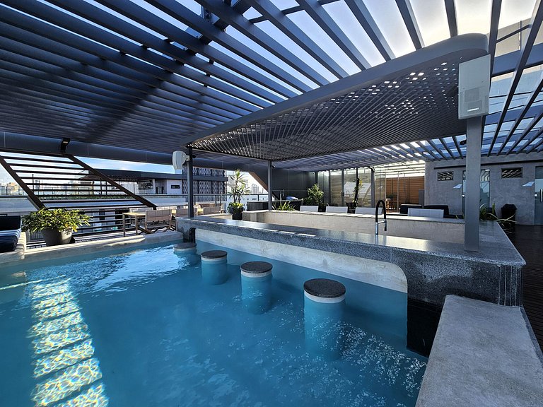 Flat "pé-na-areia" estilo Resort
