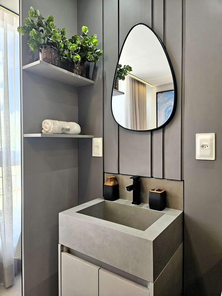 Flat Setai Aquamaris – estilo resort a Beira-Mar