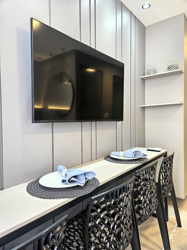 Flat Setai Aquamaris – estilo resort a Beira-Mar