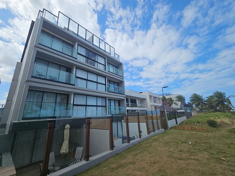 Flat "Pé na areia" com Varanda e Vista Mar