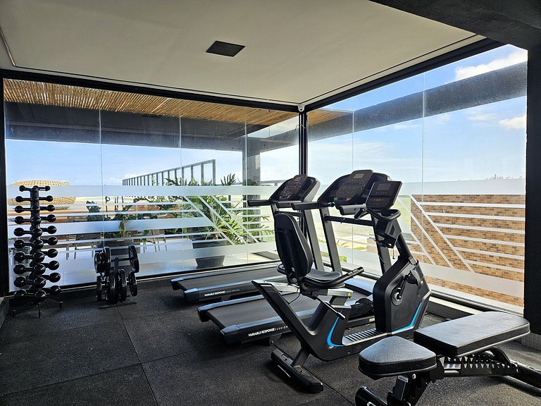 Flat "Pé na areia" com Varanda e Vista Mar