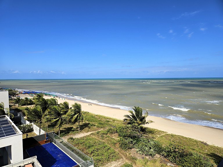 Flat "Pé na areia" com Varanda e Vista Mar