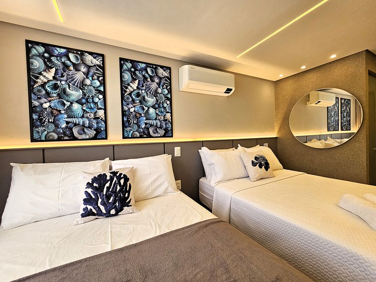 Flat "pé-na-areia" estilo Resort