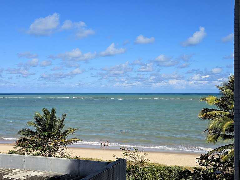 Flat "Pé na areia" com Varanda e Vista Mar