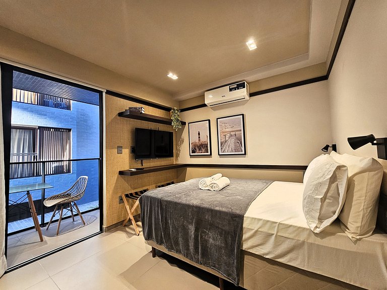 Flat à Beira-Mar com Varanda