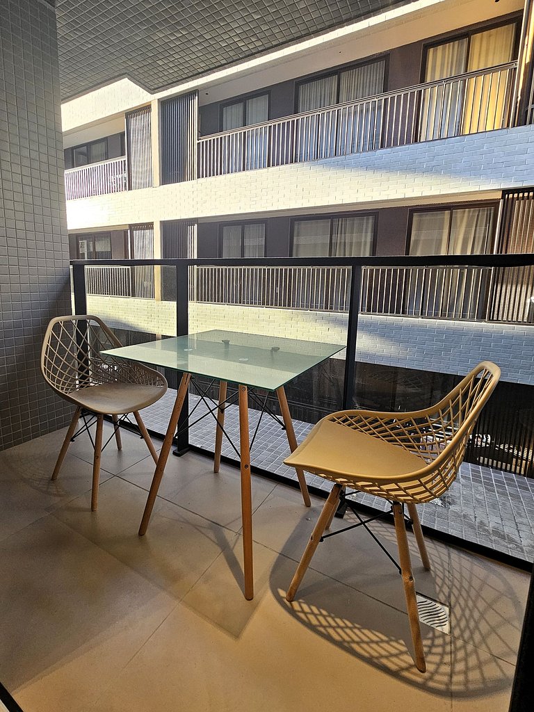 Flat à Beira-Mar com Varanda