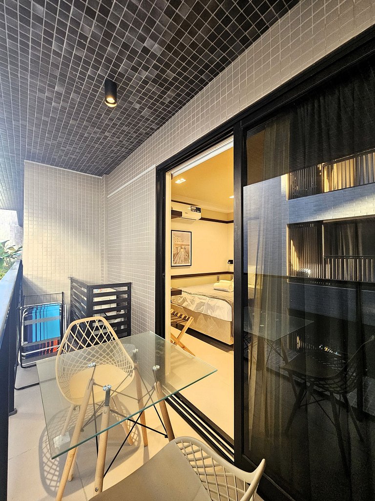 Flat à Beira-Mar com Varanda