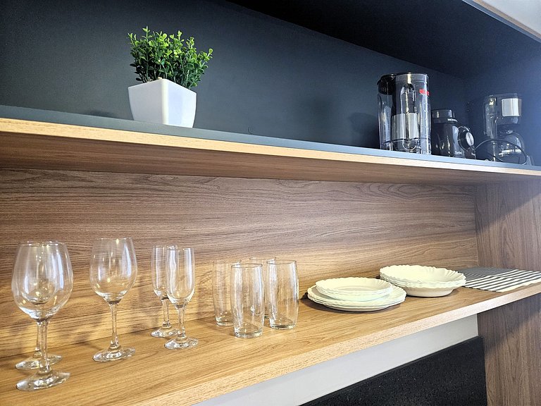 Flat com Varanda e Vista-Mar no Get Sense