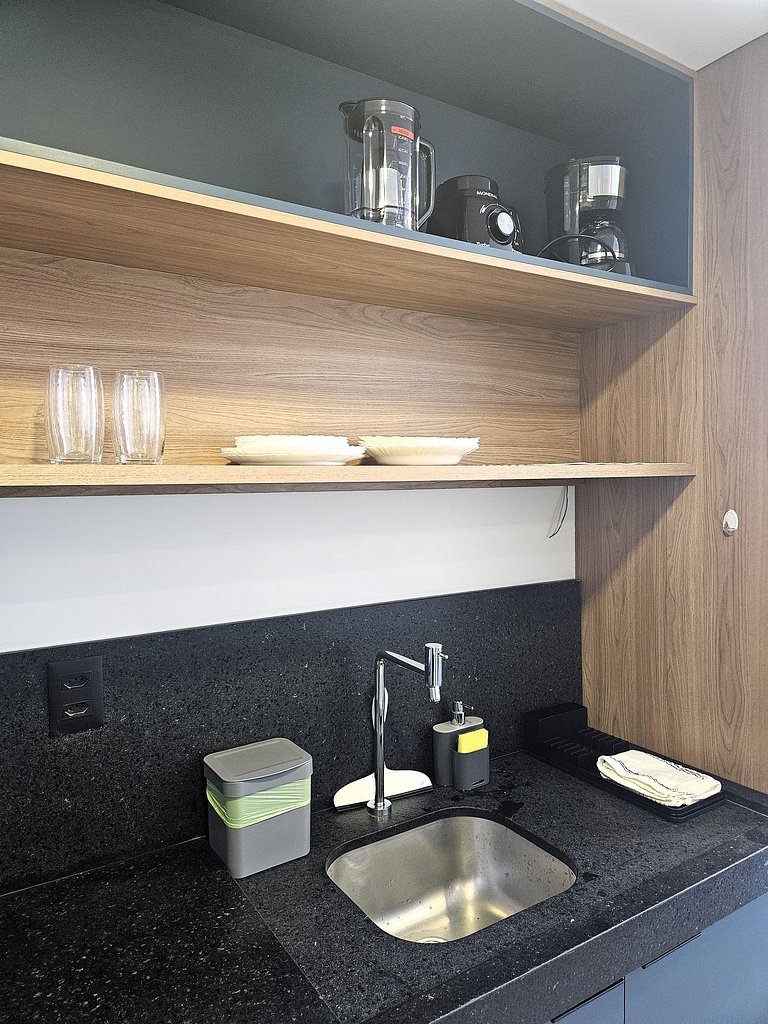 Flat com Varanda e Vista-Mar no Get Sense