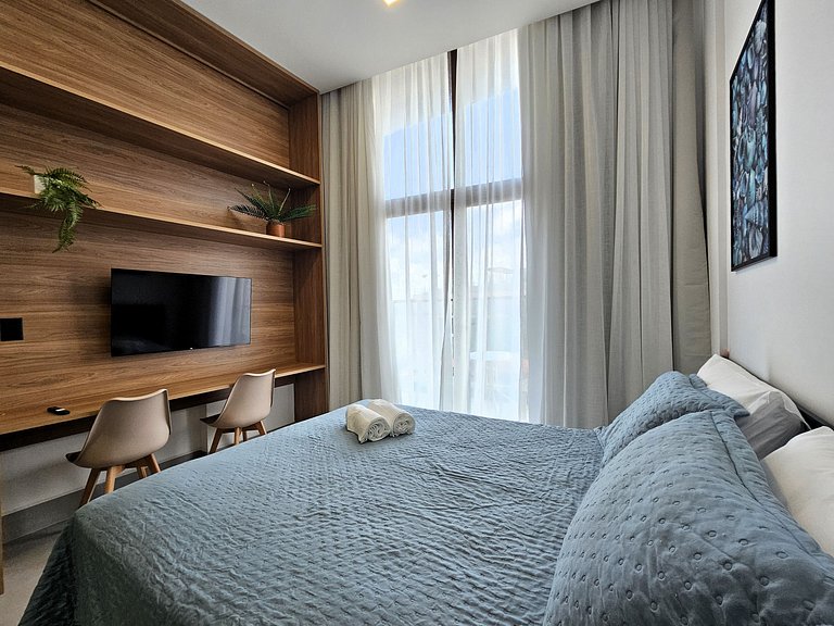 Flat com Varanda e Vista-Mar no Get Sense