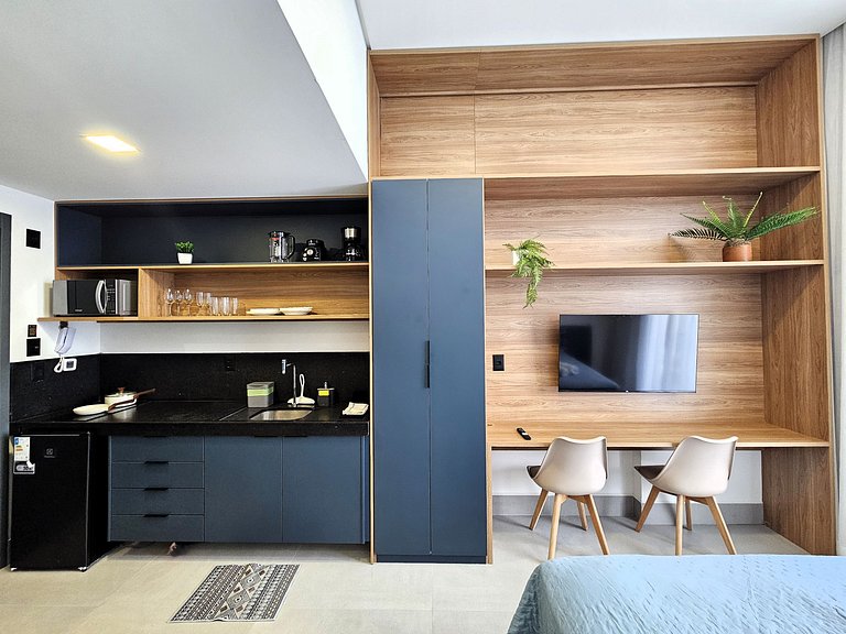 Flat com Varanda e Vista-Mar no Get Sense