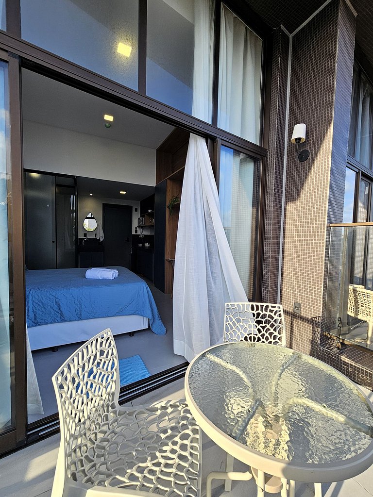 Flat com Varanda e Vista-Mar no Get Sense