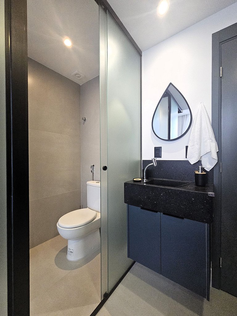 Flat com Varanda e Vista-Mar no Get Sense