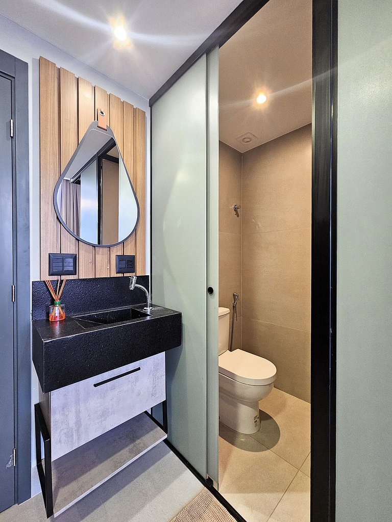 Studio com Varanda e Vista-Mar