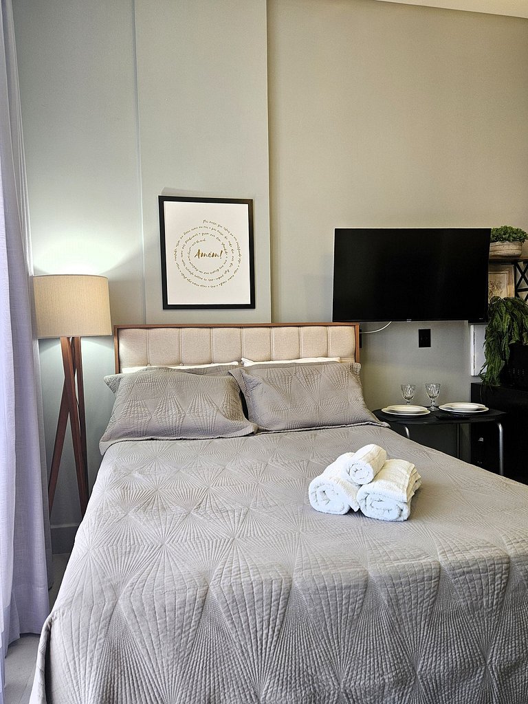 Studio com Varanda e Vista-Mar