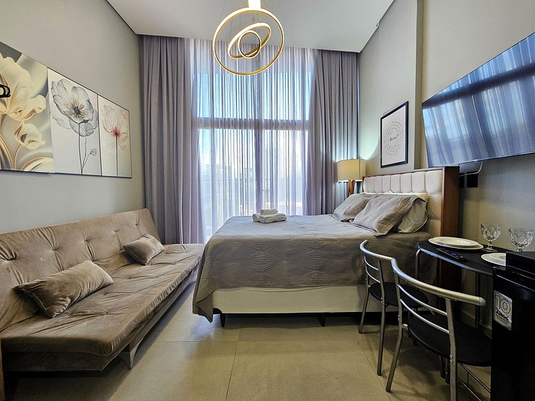 Studio com Varanda e Vista-Mar