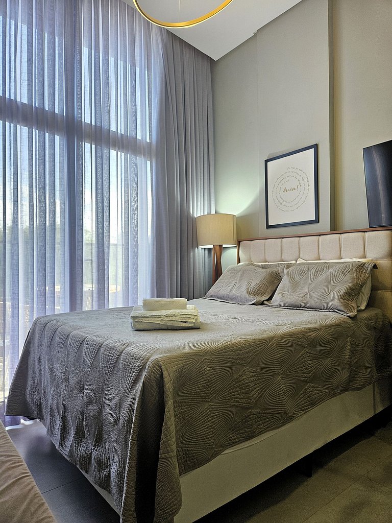 Studio com Varanda e Vista-Mar